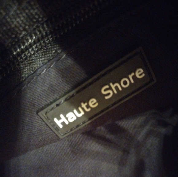 Haute Shore Black Pink Orange Neoprene Crossbody Bag - Picture 4 of 4